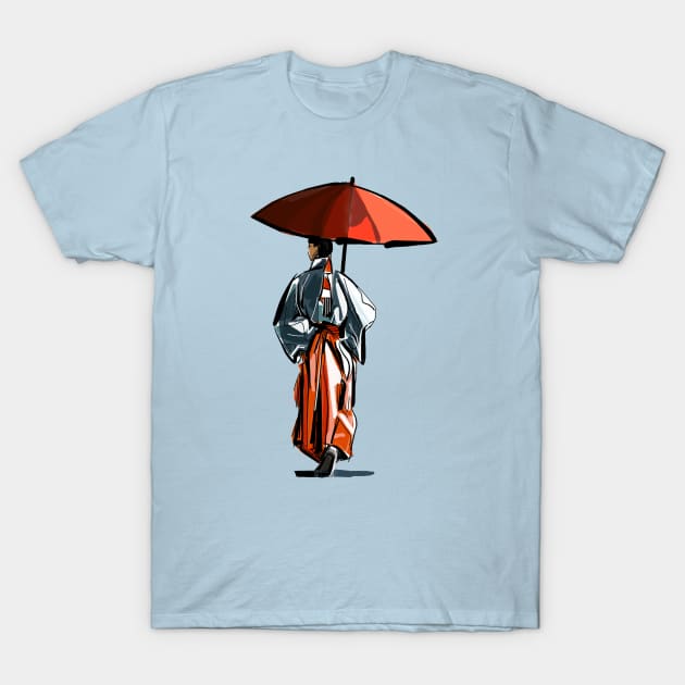 Japanese Monk - Kyoto T-Shirt by covostudio